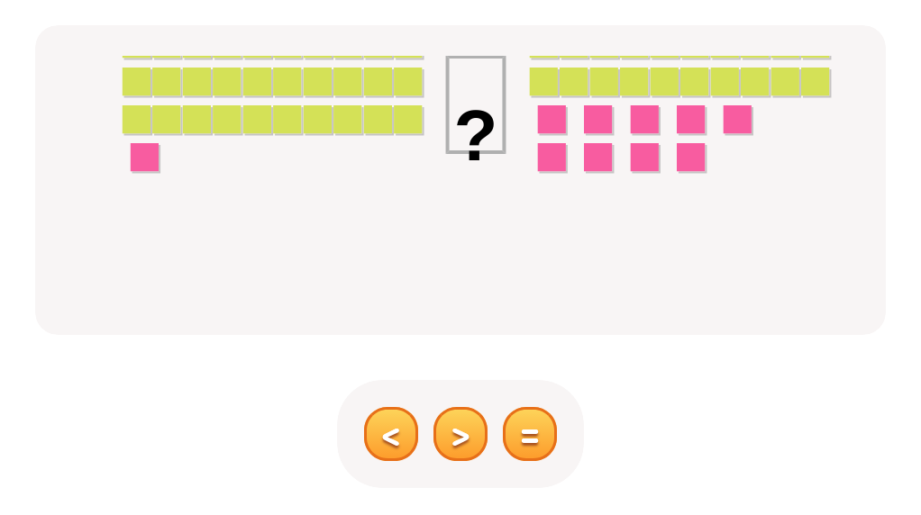 Tap <, >, or = : Compare the Numbers and Choose the Correct Sign!