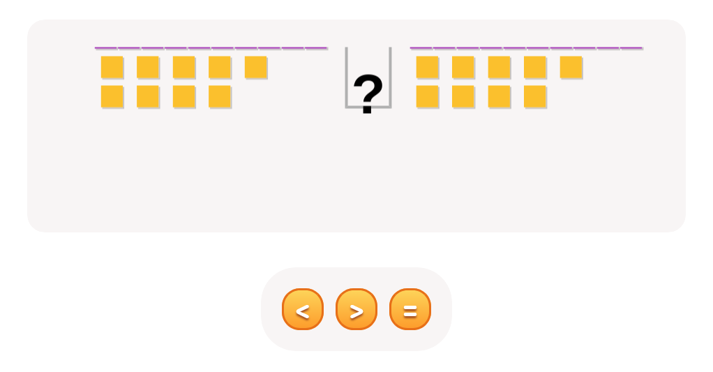 Tap <, >, or = : Compare the Numbers and Choose the Correct Sign!