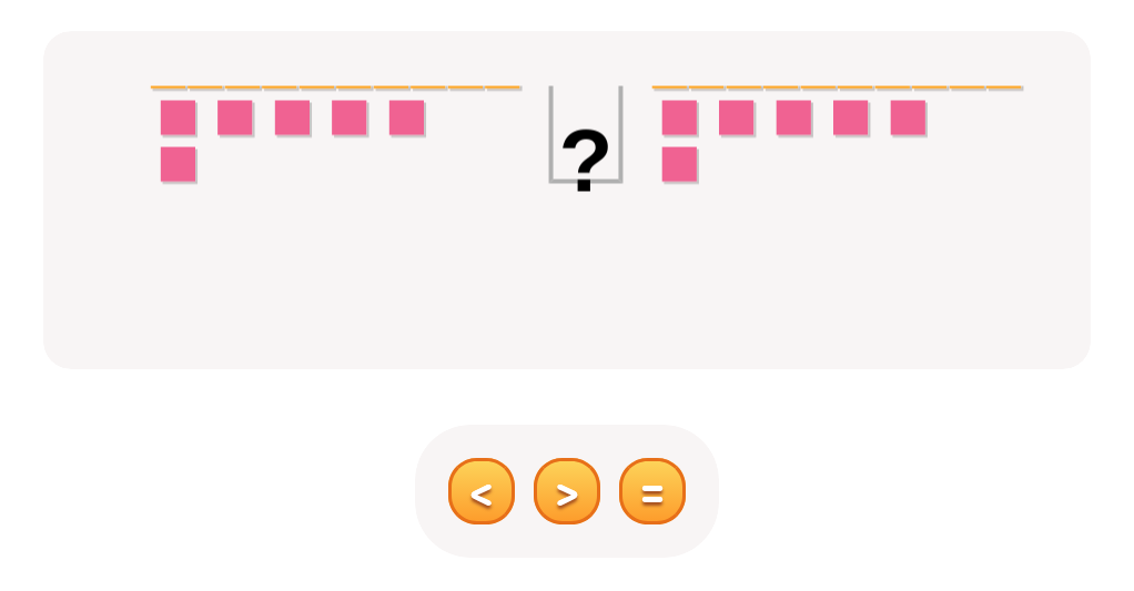 Tap <, >, or = : Compare the Numbers and Choose the Correct Sign!