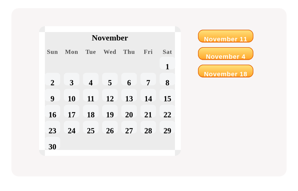 Tap the first Tuesday in November.