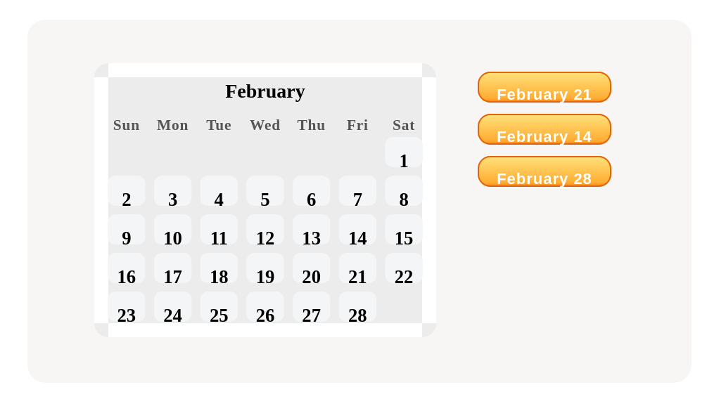 Tap the last Friday in February.