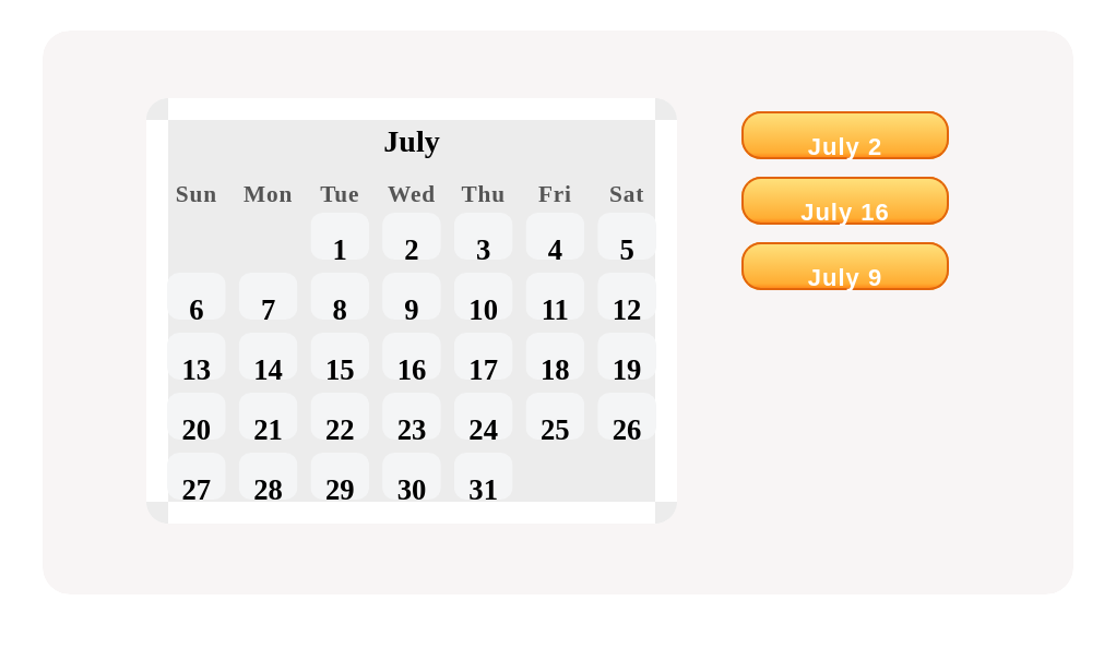 Tap the second Wednesday in July.