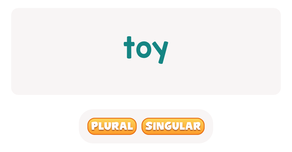 'toy': singular or plural?
