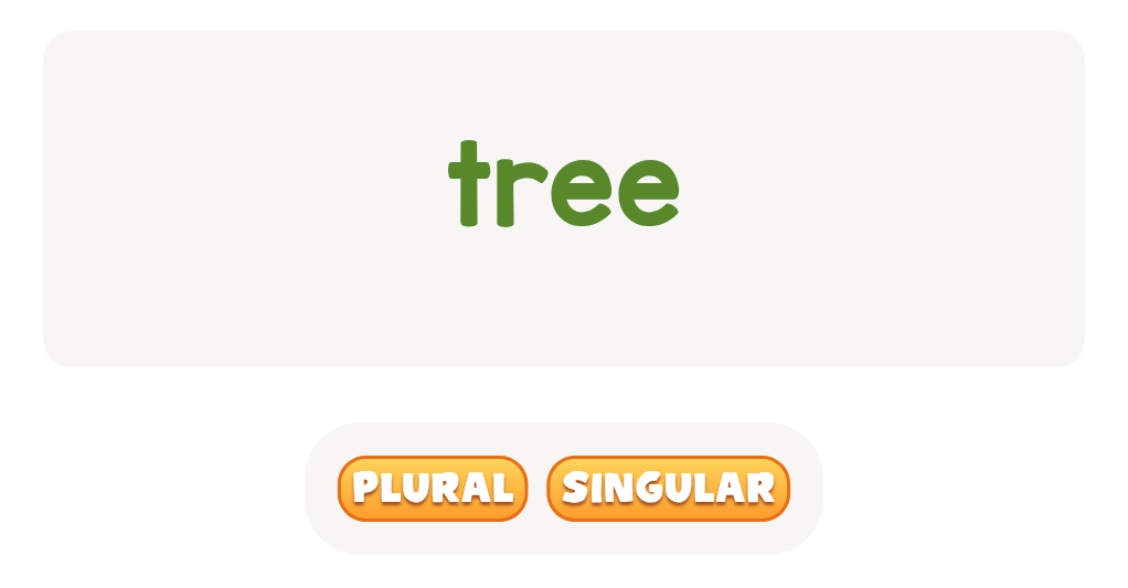 'tree': singular or plural?