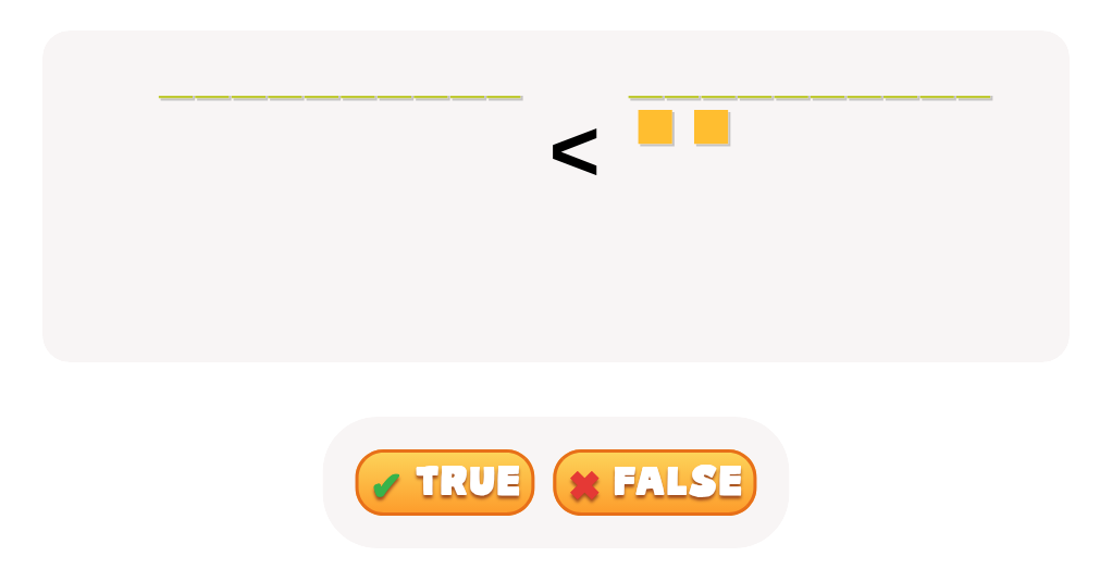 TRUE or FALSE: Compare Numbers 2-Digit Numbers
