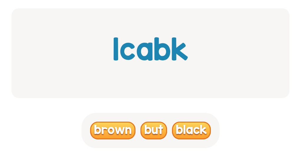 Unscramble the Word in Sight Words for Kindergarten