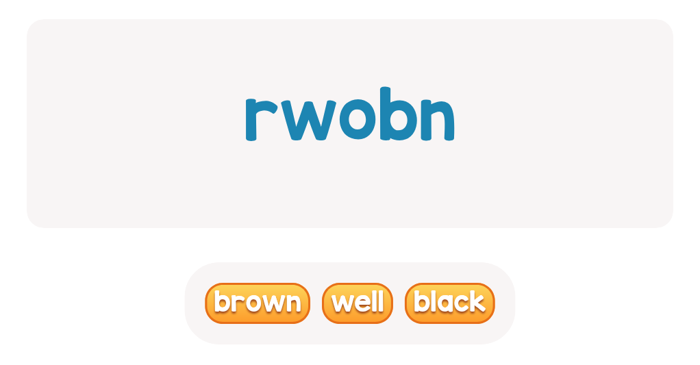 Unscramble the Word in Sight Words for Kindergarten