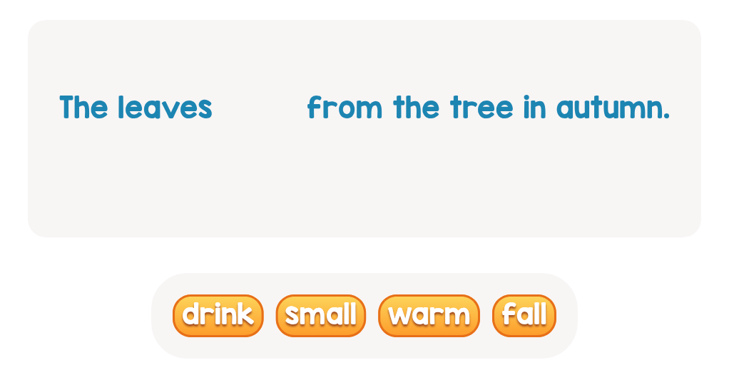 Using sight words in a sentence: choose the matching word!