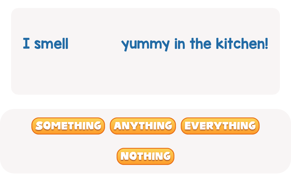 What do you smell in the kitchen? Pick the best word.