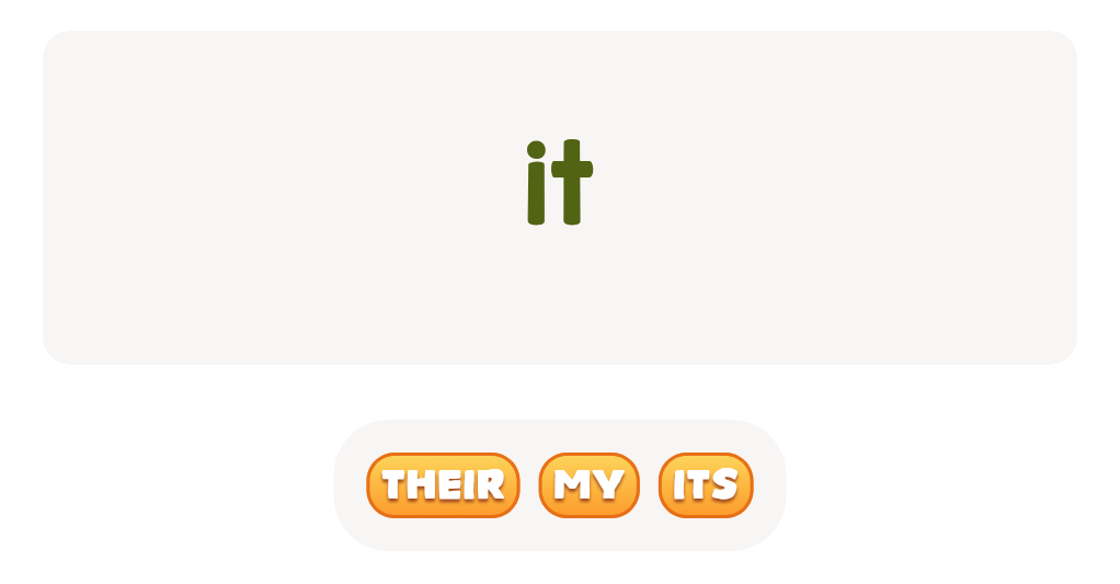 What is the possessive adjective for 'it'?