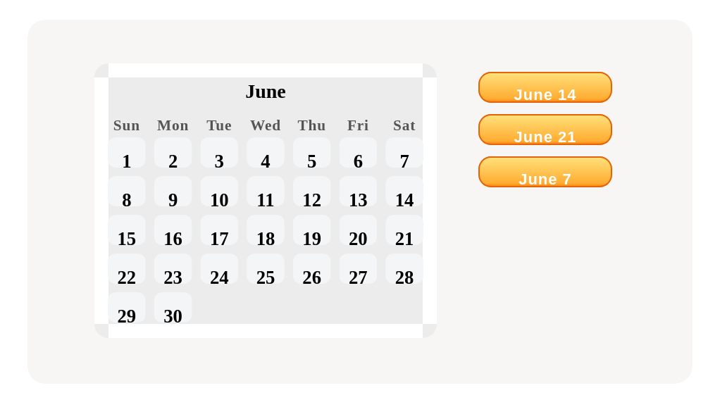 Which is the first Saturday of June?