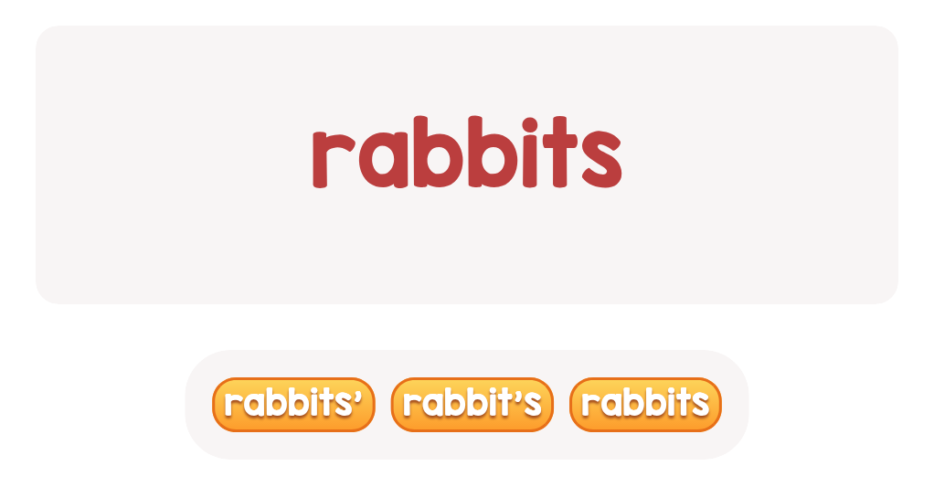 Which one is correct when ’rabbits’ own something?