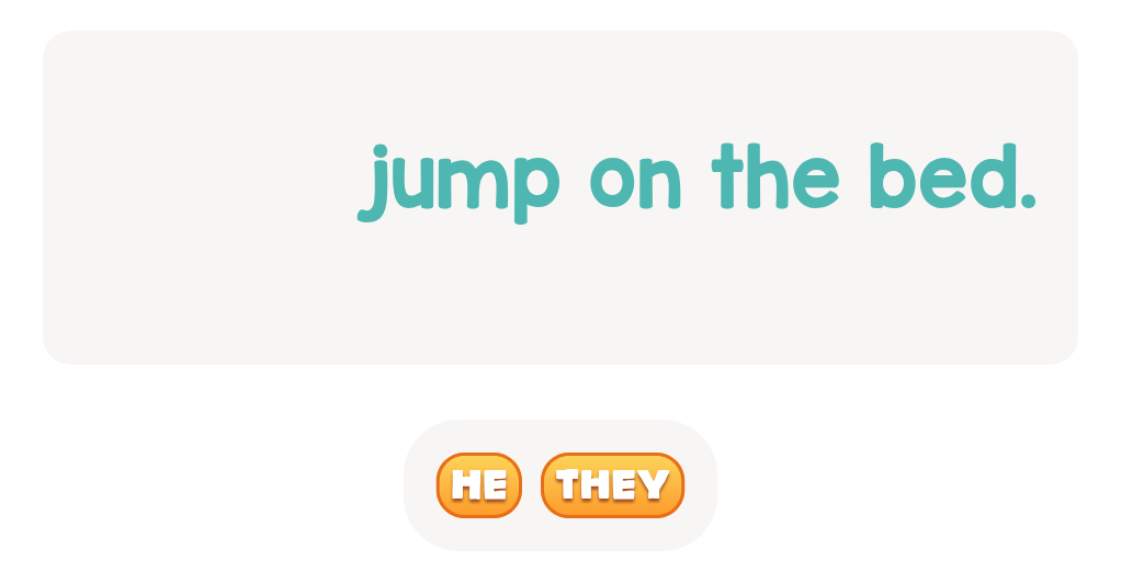 Which pronoun fits a group jumping?