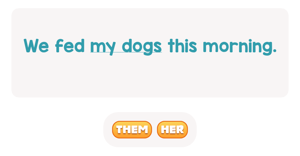 Which pronoun is best for 'my dogs'?