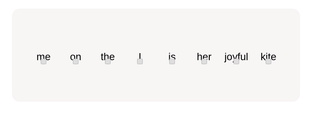 Which words are personal pronouns among these?