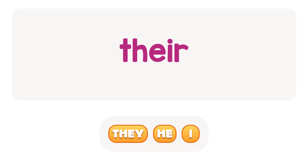 Who uses 'their'? Choose the correct personal pronoun.