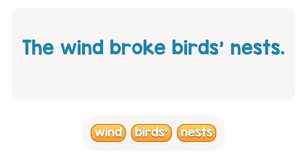 Whose nests did the wind break? Look for the possessive noun!