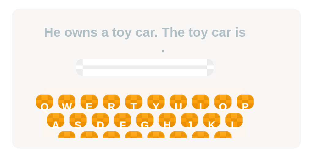 Write the possessive pronoun that completes the sentence about the car.