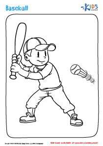 Boy Playing Baseball coloring page