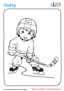 Boy Playing Hockey coloring page