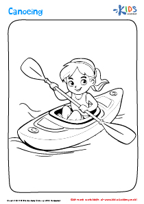 Girl Canoeing coloring page