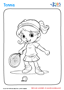 Girl Playing Tennis coloring page