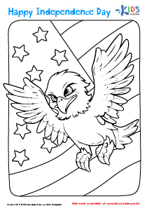 Independence Day: Eagle Coloring Page for Kids