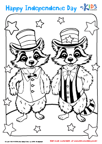 Independence Day: Friends Coloring Page for Kids