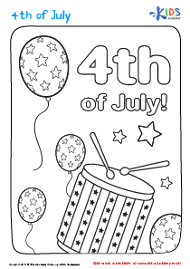 Independence Day: Drum Coloring Page for Kids