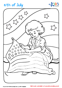 Betsy Ross Coloring Page for Kids