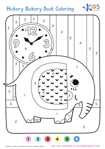 Hickory Dickory Dock – Coloring by Numbers
