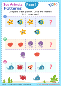 Sea Animals Patterns: Page 1