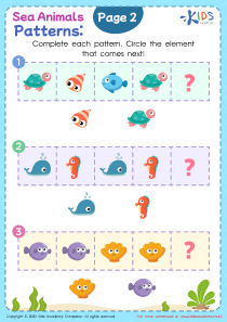 Sea Animals Patterns: Page 2