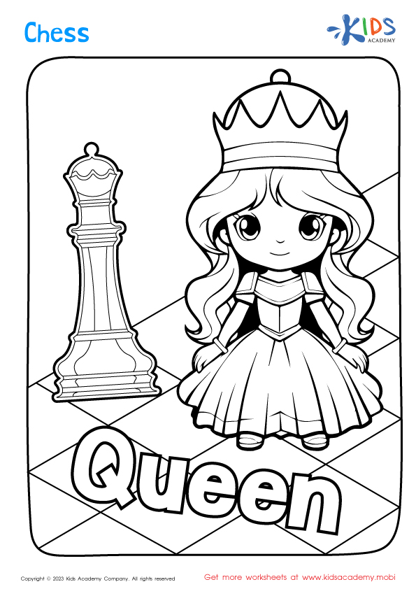 Queen Chess Coloring Page