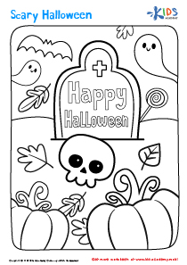 Happy Halloween Coloring Page for Kids