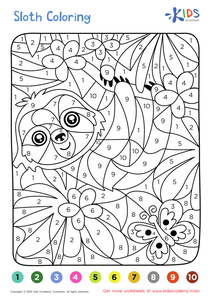 Sloth – Coloring by Numbers