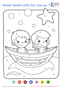 Twinkle, Twinkle, Little Star – Coloring by Numbers