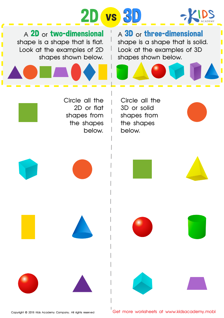 3d Shapes Worksheets 2nd Grade 3d Shapes Worksheets K5 Learning 