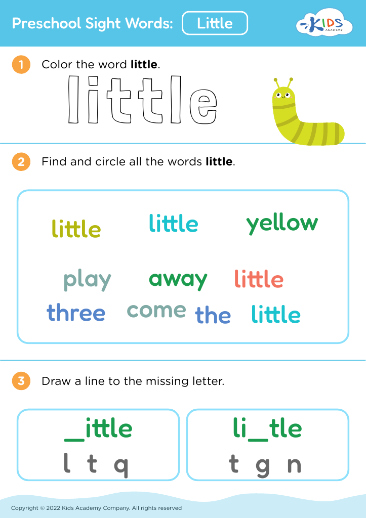 Preschool Sight Words: Little