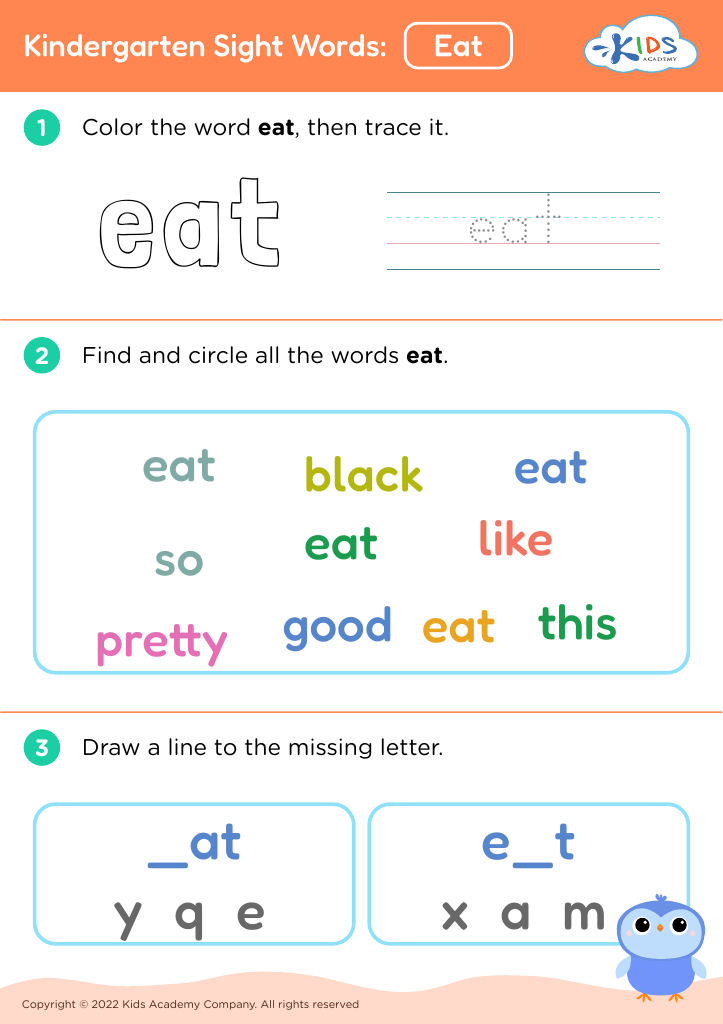 Kindergarten Sight Words: Eat