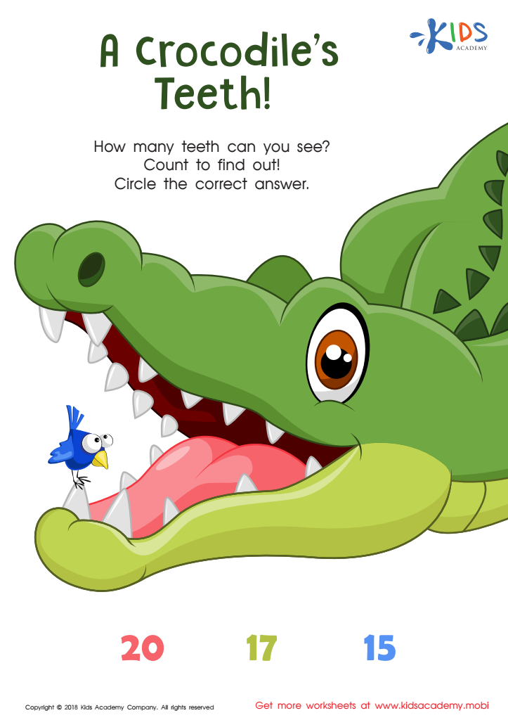 A Crocodile's Teeth Worksheet for kids