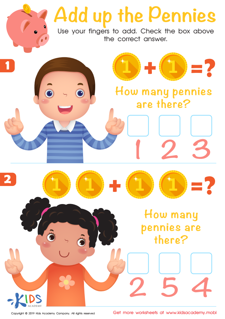 Add up the Pennies Worksheet