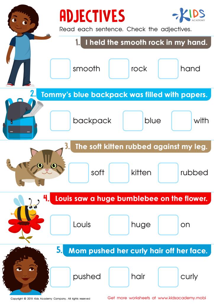 Adjectives Worksheet for kids
