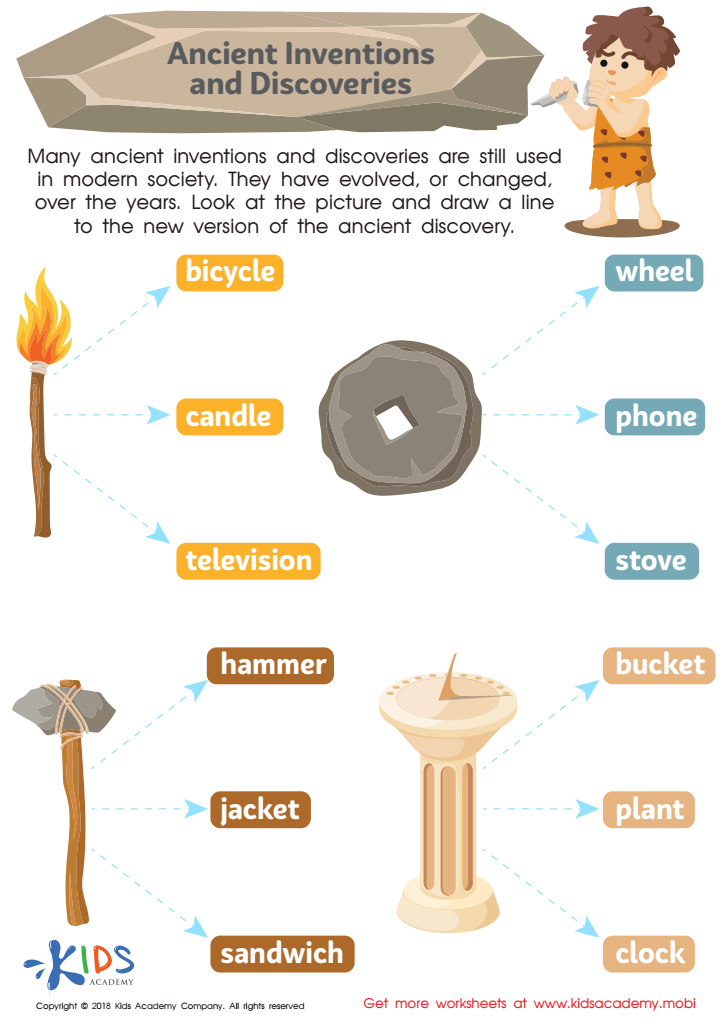 Ancient Inventions and Discoveries Worksheet for kids