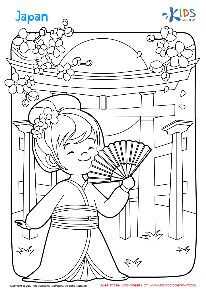 Japan Printable: Printable Coloring Page for Kids