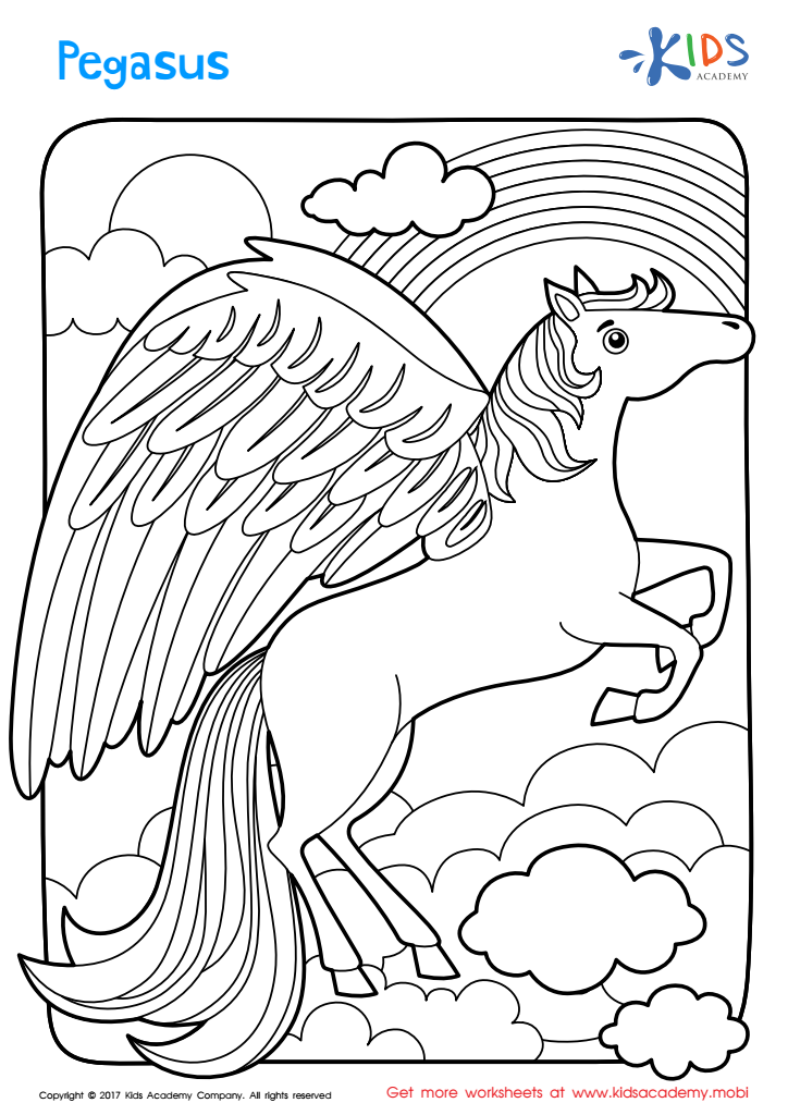 Worksheet: Pegasus coloring page