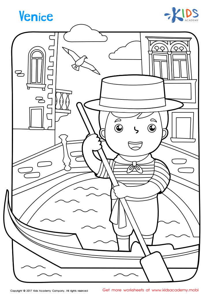 Worksheet: Venice coloring page