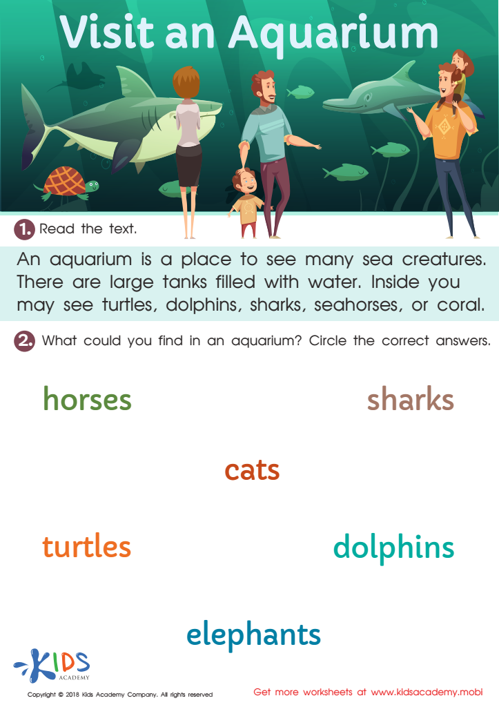 Visit an Aquarium Worksheet