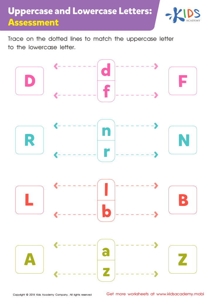 Uppercase And Lowercase Letters Assessment Worksheet Assessment 2 