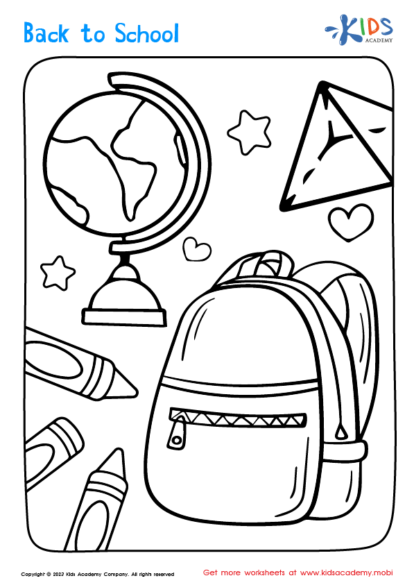 Kid Coloring Pages Back To School
